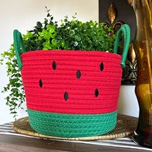 🆕Viral/HTF Watermelon Woven Basket With Handles